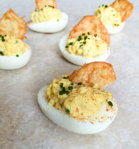 Cheesy Deviled Eggs