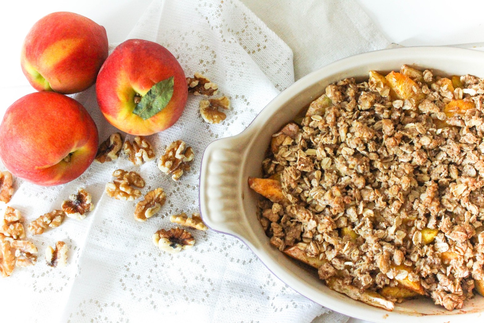 Peach Walnut Crisp via RDelicious Kitchen @rdkitchen