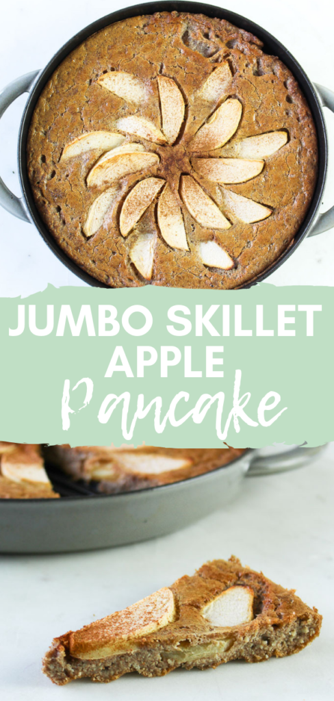 Jumbo Skillet Apple Pancake via Chef Julie Harrington, RD @ChefJulie_RD #pancake #jumbopancake #apple #glutenfree #breakfast #brunch