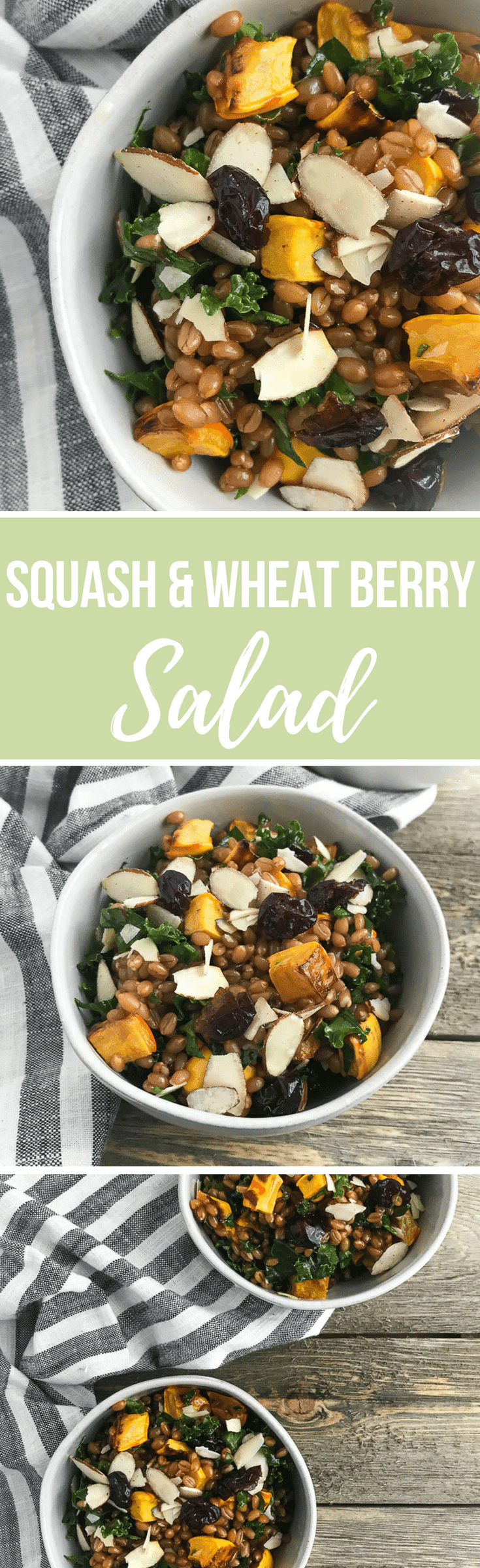 Squash & Wheat Berry Salad via RDelicious Kitchen @RD_Kitchen #wheatberries #wholegrain #squash #sidedish #salad