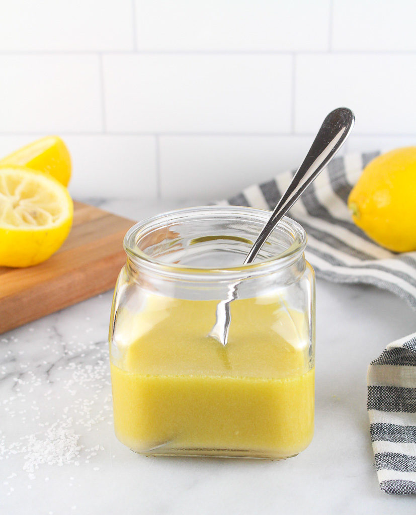 Lemon Vinaigrette in a small glass jar