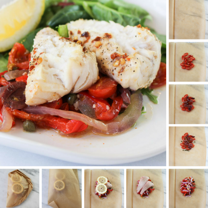 step by step guide for Mediterranean Cod En Papillote recipe